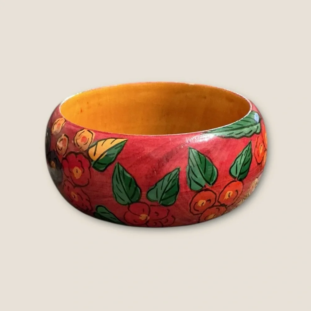 Floral Painted Bangle Bracelet